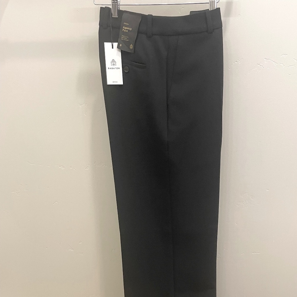 Babaton Agency Pant – Black High-Rise Straight Trousers, Size 8 – NWT
